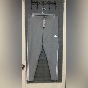 Adidas Women's Essentials 3-Stripes Leggings in grey size 2x